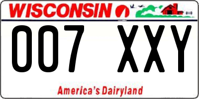 WI license plate 007XXY