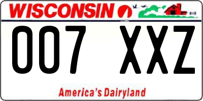 WI license plate 007XXZ