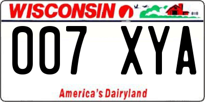 WI license plate 007XYA