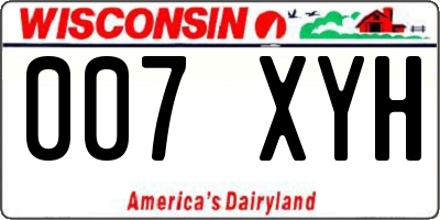 WI license plate 007XYH