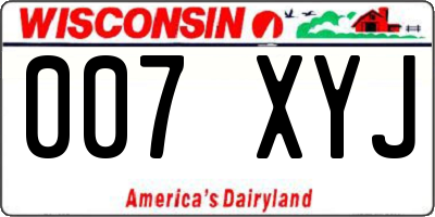 WI license plate 007XYJ