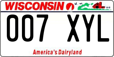 WI license plate 007XYL