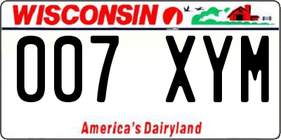 WI license plate 007XYM