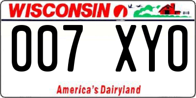 WI license plate 007XYO