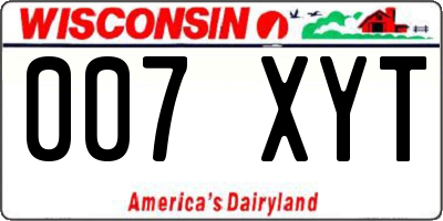 WI license plate 007XYT