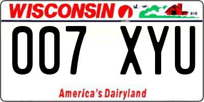 WI license plate 007XYU