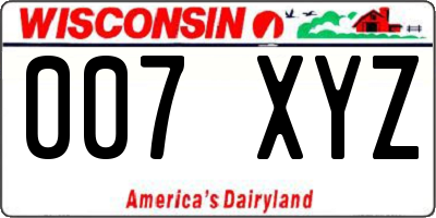 WI license plate 007XYZ