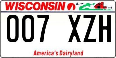 WI license plate 007XZH