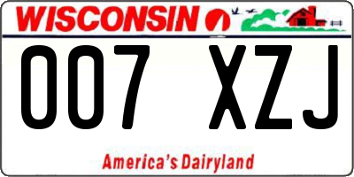WI license plate 007XZJ