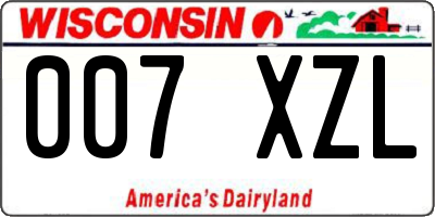 WI license plate 007XZL