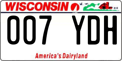 WI license plate 007YDH