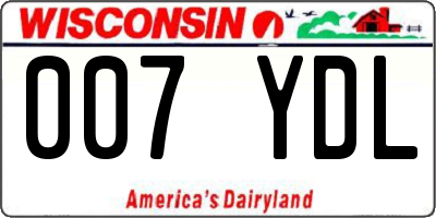 WI license plate 007YDL