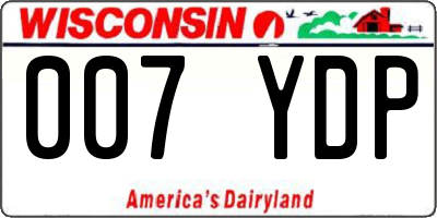 WI license plate 007YDP