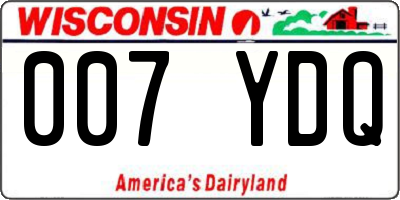 WI license plate 007YDQ