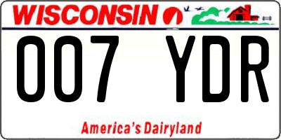 WI license plate 007YDR