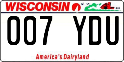 WI license plate 007YDU