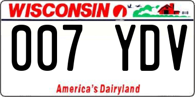 WI license plate 007YDV