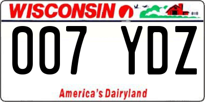 WI license plate 007YDZ