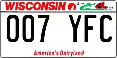 WI license plate 007YFC