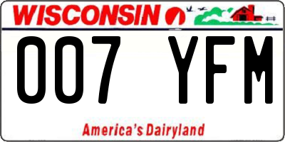 WI license plate 007YFM