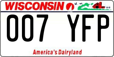 WI license plate 007YFP