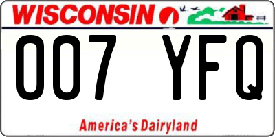 WI license plate 007YFQ