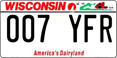 WI license plate 007YFR