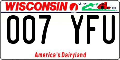 WI license plate 007YFU