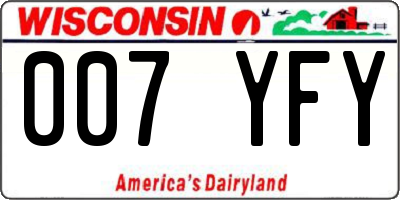 WI license plate 007YFY