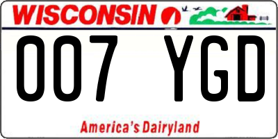 WI license plate 007YGD