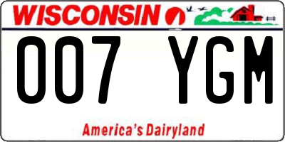 WI license plate 007YGM