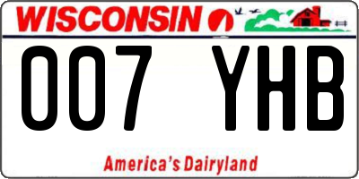 WI license plate 007YHB