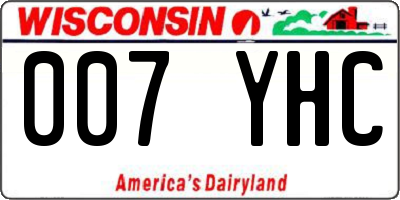 WI license plate 007YHC