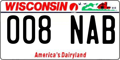 WI license plate 008NAB