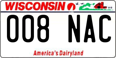 WI license plate 008NAC