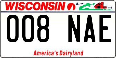 WI license plate 008NAE