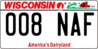 WI license plate 008NAF