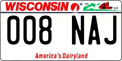 WI license plate 008NAJ