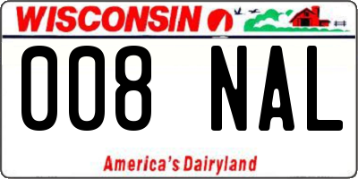 WI license plate 008NAL