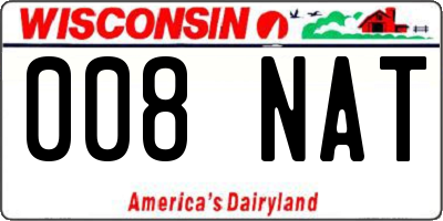 WI license plate 008NAT