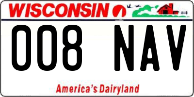 WI license plate 008NAV