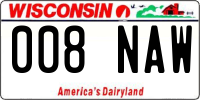 WI license plate 008NAW