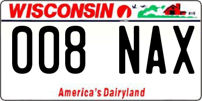 WI license plate 008NAX