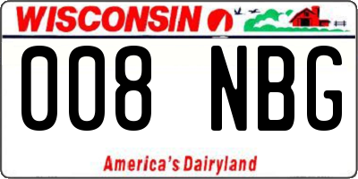WI license plate 008NBG