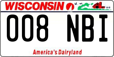 WI license plate 008NBI
