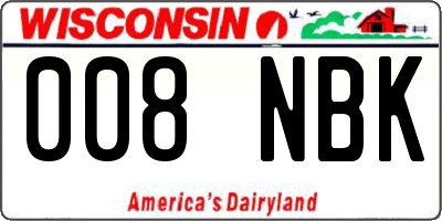 WI license plate 008NBK