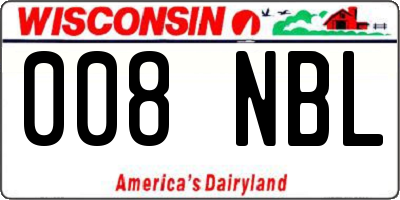 WI license plate 008NBL