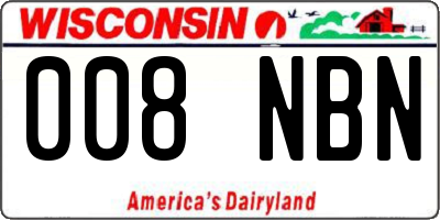 WI license plate 008NBN