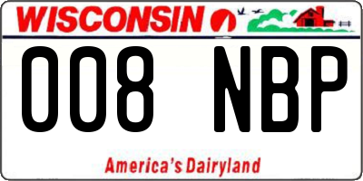 WI license plate 008NBP