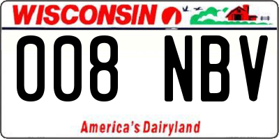 WI license plate 008NBV